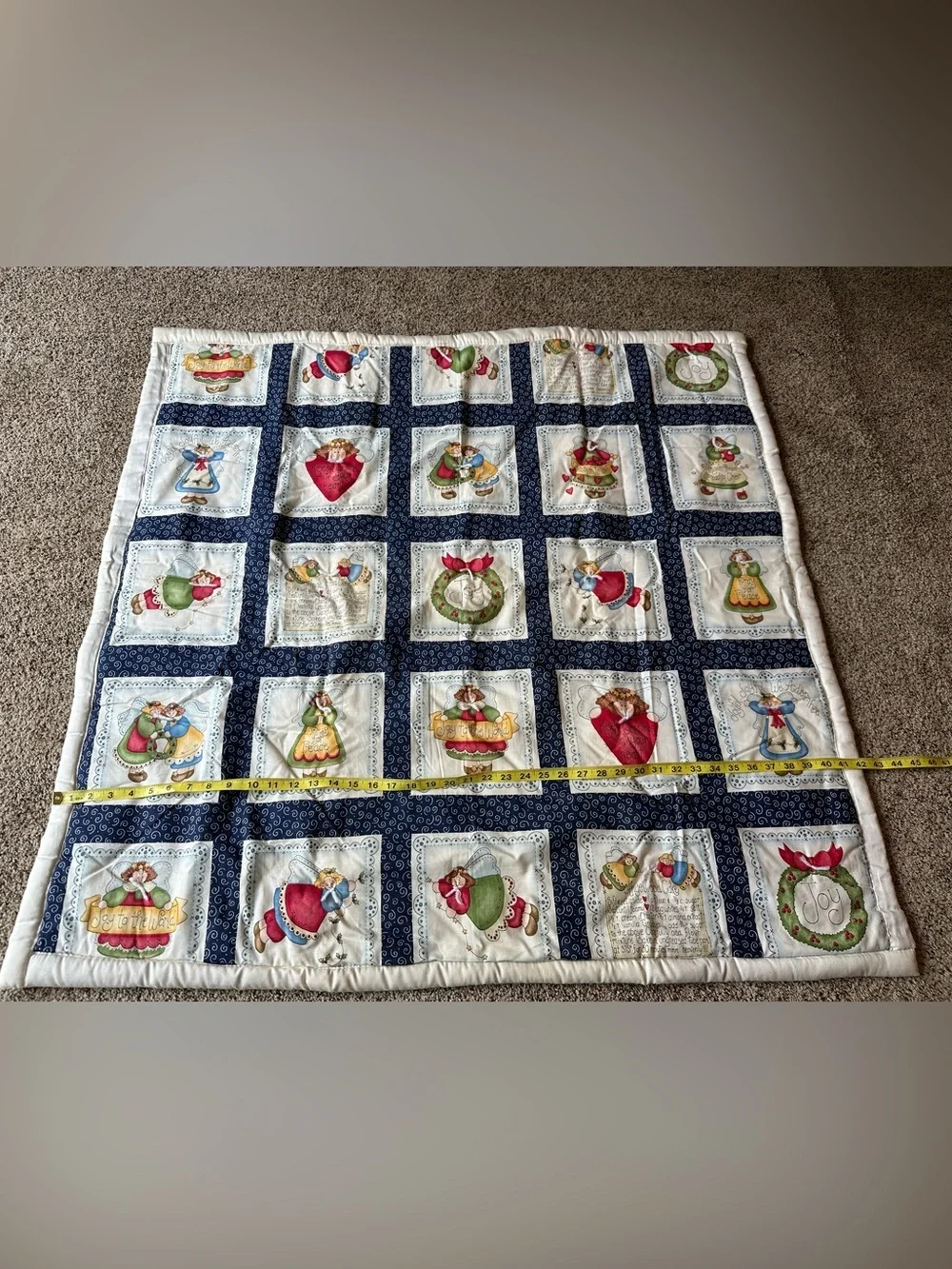 Vintage Christmas Angel Lap/Wall Quilt Fabric Panel Design Dianna Marcum Winter